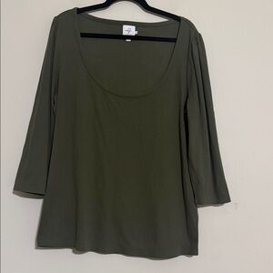The nines by Hatch Olive Long Sleeve Women's Top XXL casual office casual comfy